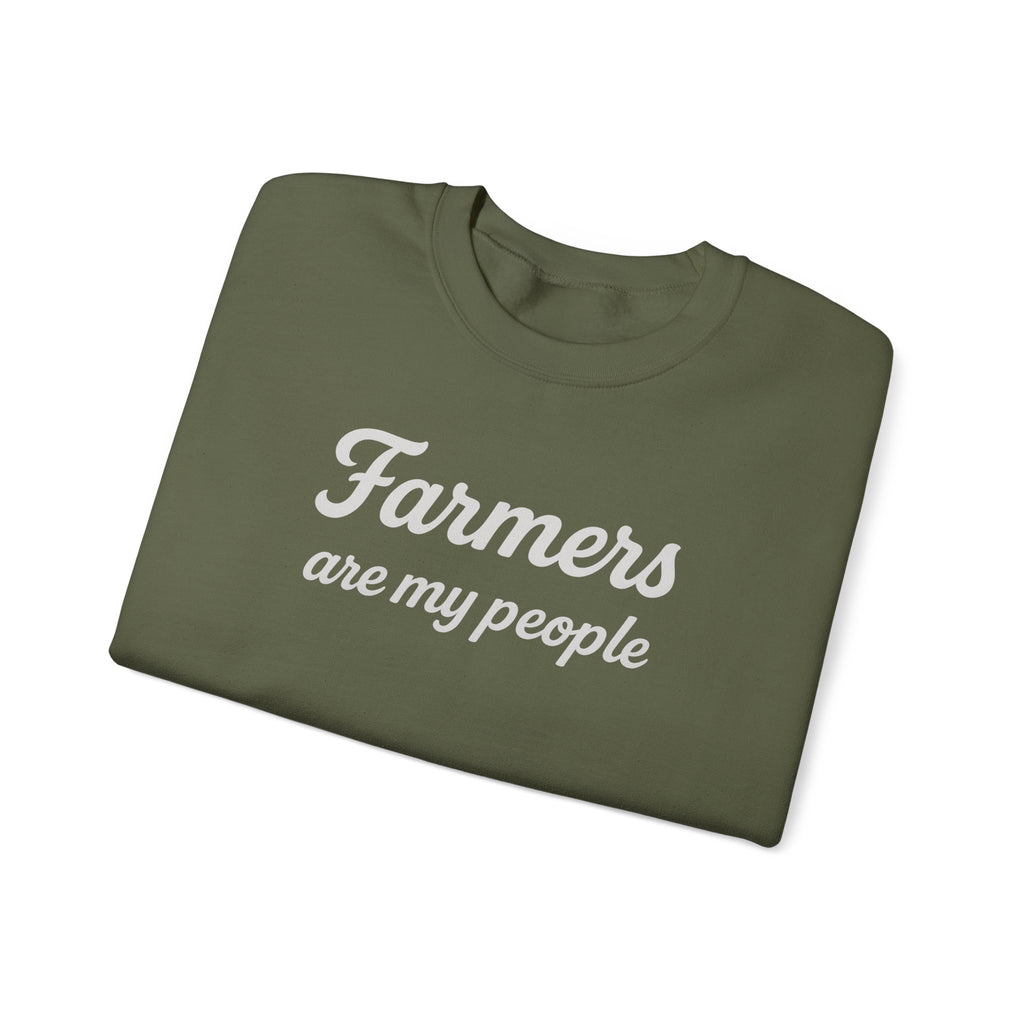 Farmers are my people farm wife sweatshirt with QR code on sleeve