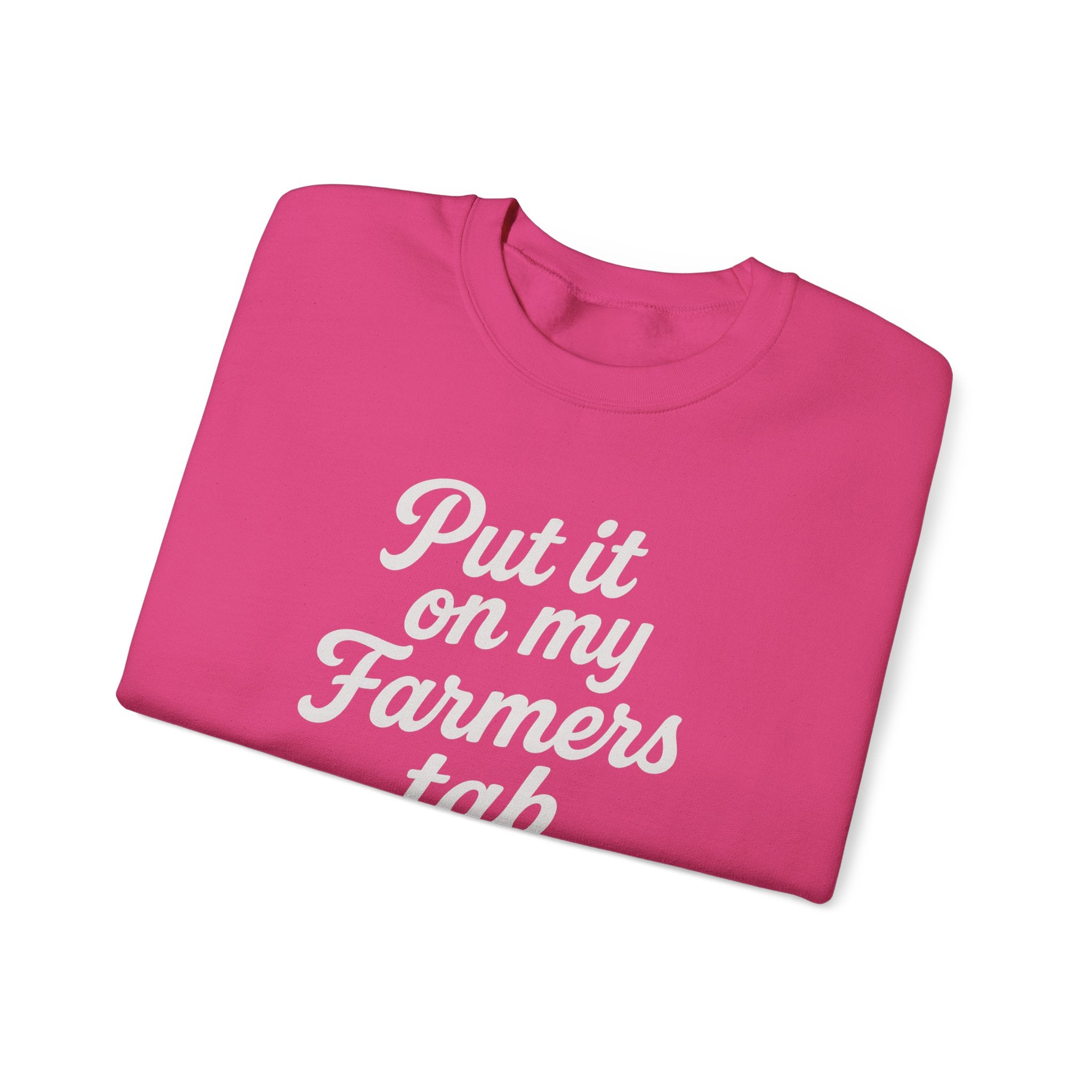 Put it on my farmers tab farm wife sweatshirt with QR code on sleeve