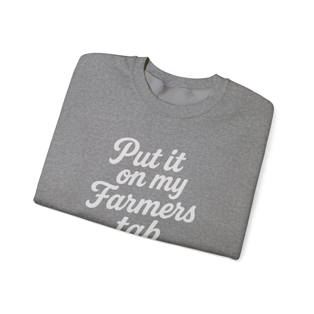 Put it on my farmers tab farm wife sweatshirt with QR code on sleeve