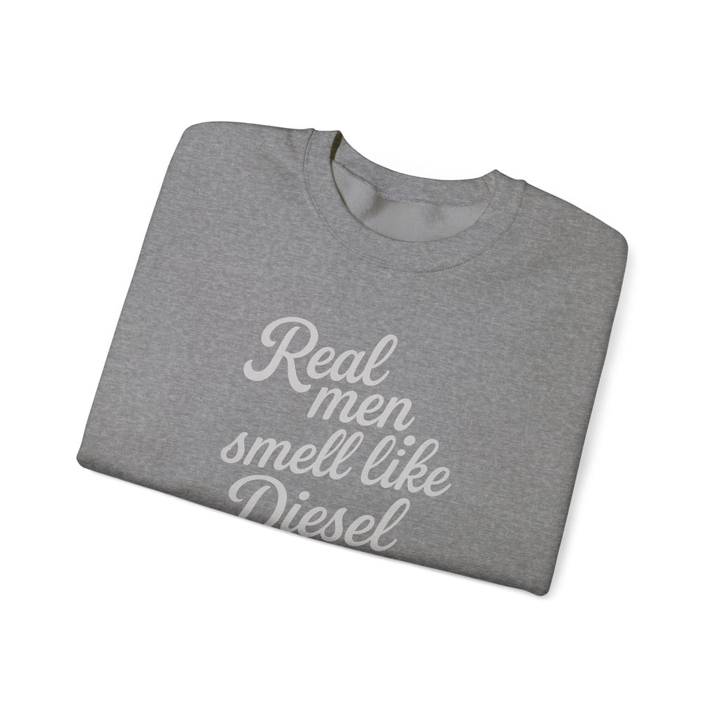 Real men smell like diesel farm wife sweatshirt with QR code on sleeve