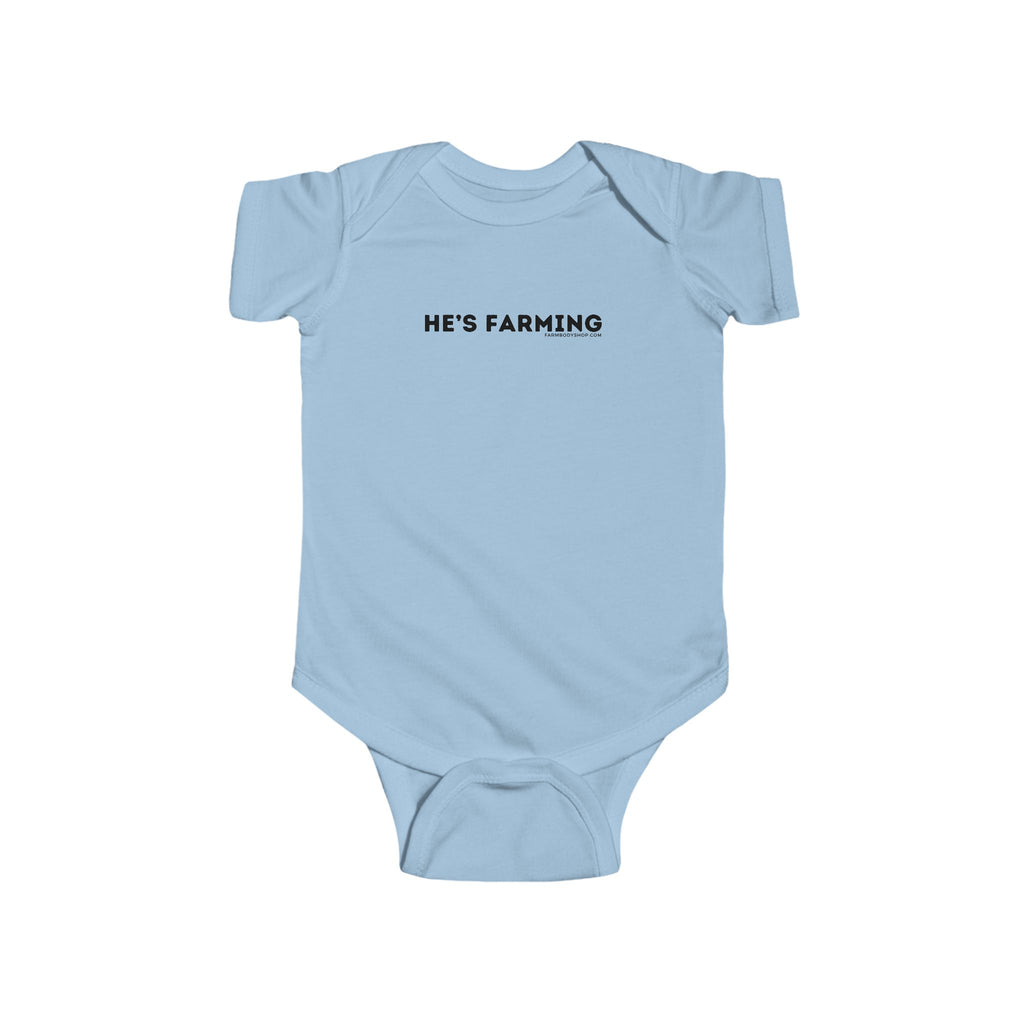 HE'S FARMING.  Cute Infant Fine farm Jersey Bodysuit