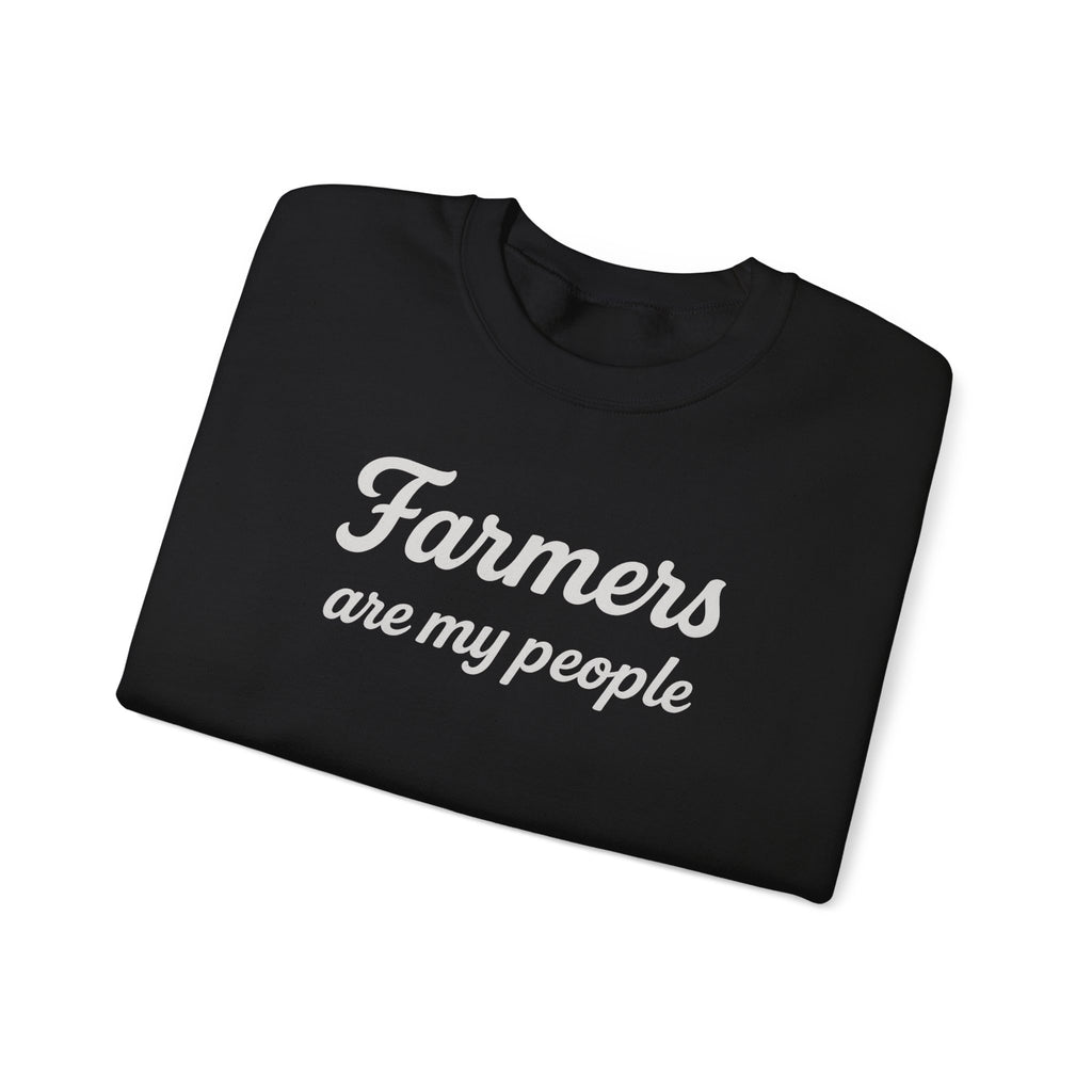 Farmers are my people farm wife sweatshirt with QR code on sleeve