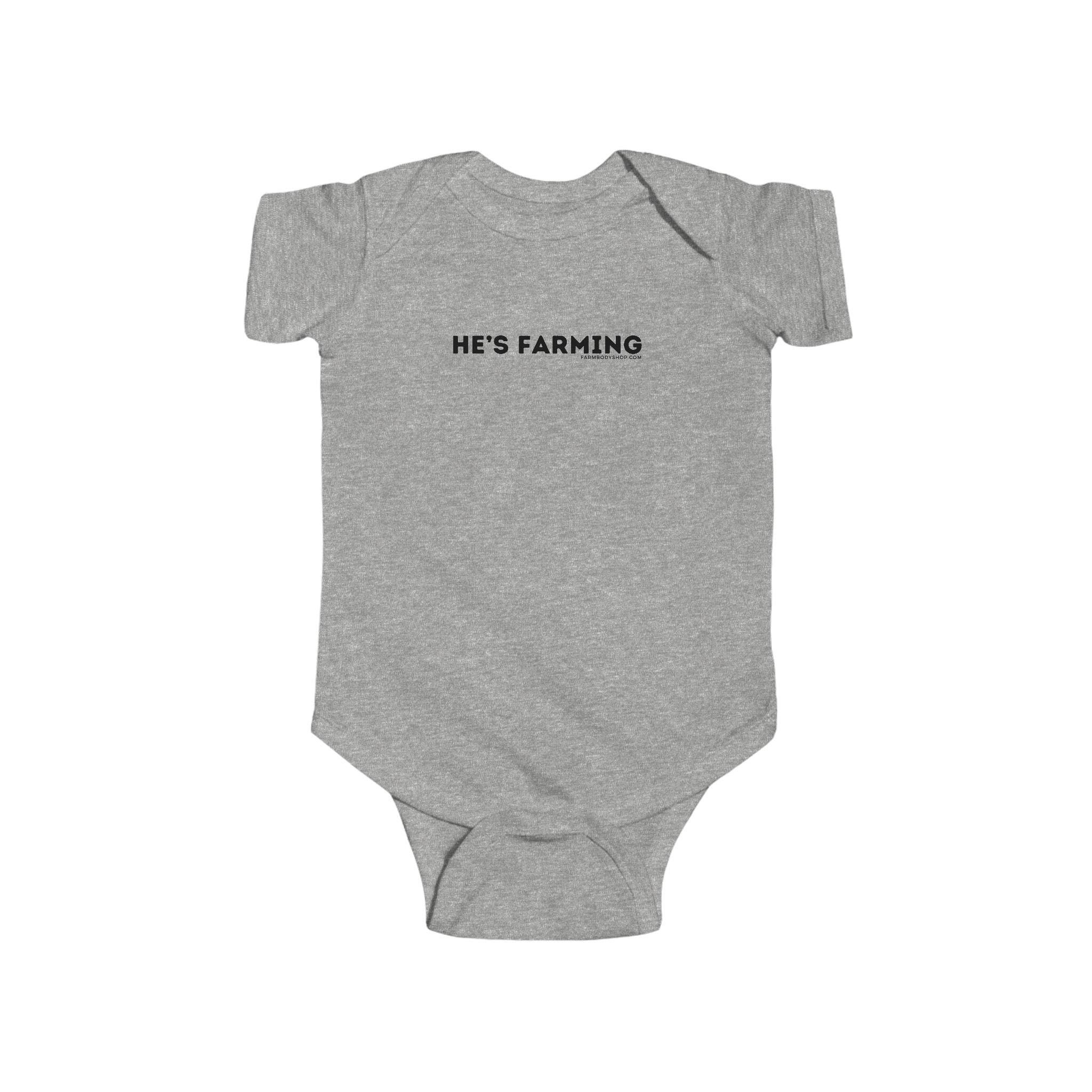 HE'S FARMING.  Cute Infant Fine farm Jersey Bodysuit