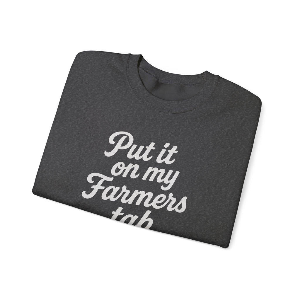 Put it on my farmers tab farm wife sweatshirt with QR code on sleeve