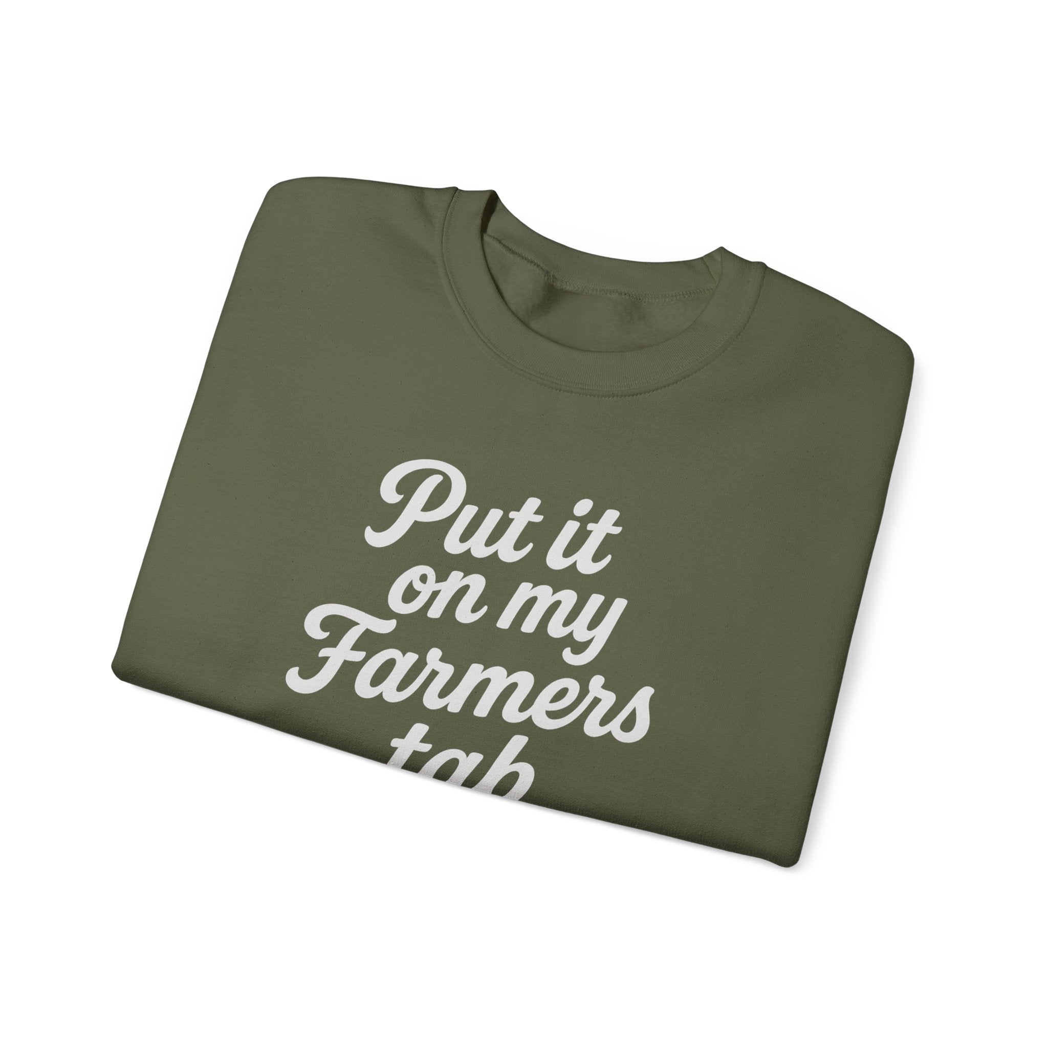 Put it on my farmers tab farm wife sweatshirt with QR code on sleeve
