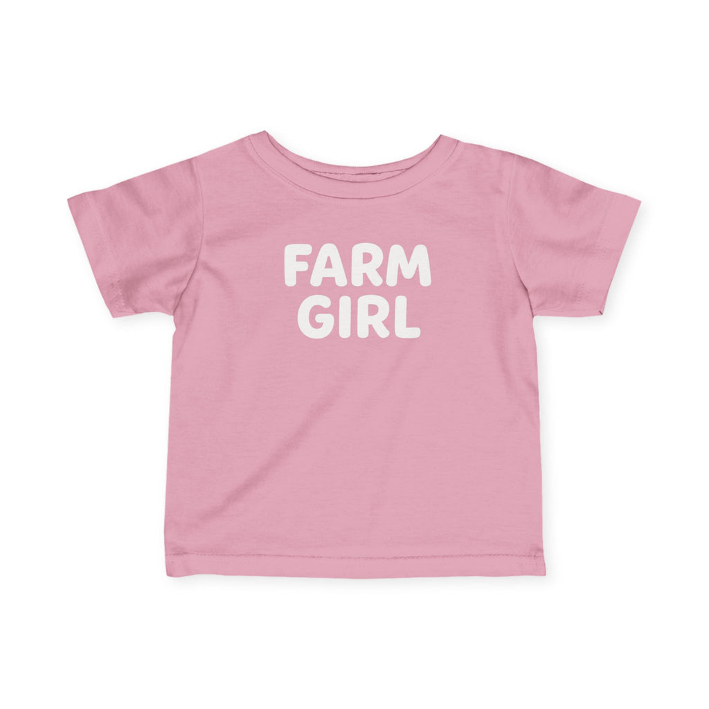 T-Shirt - Cute Pink Farm Girl Tee for Girls
