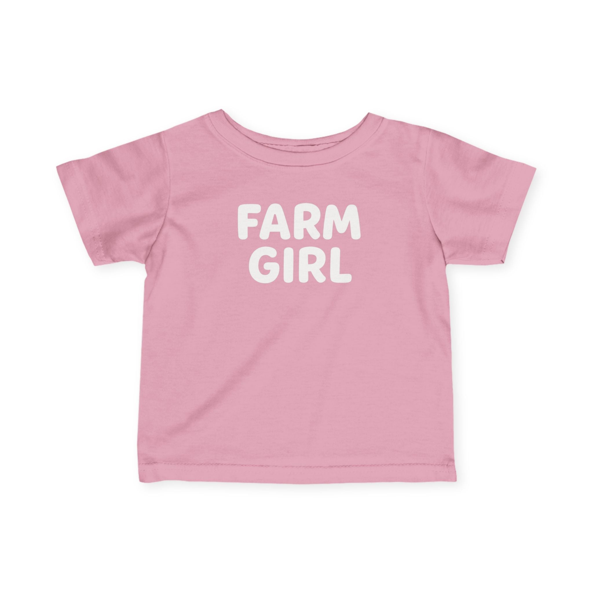 T-Shirt - Cute Pink Farm Girl Tee for Girls