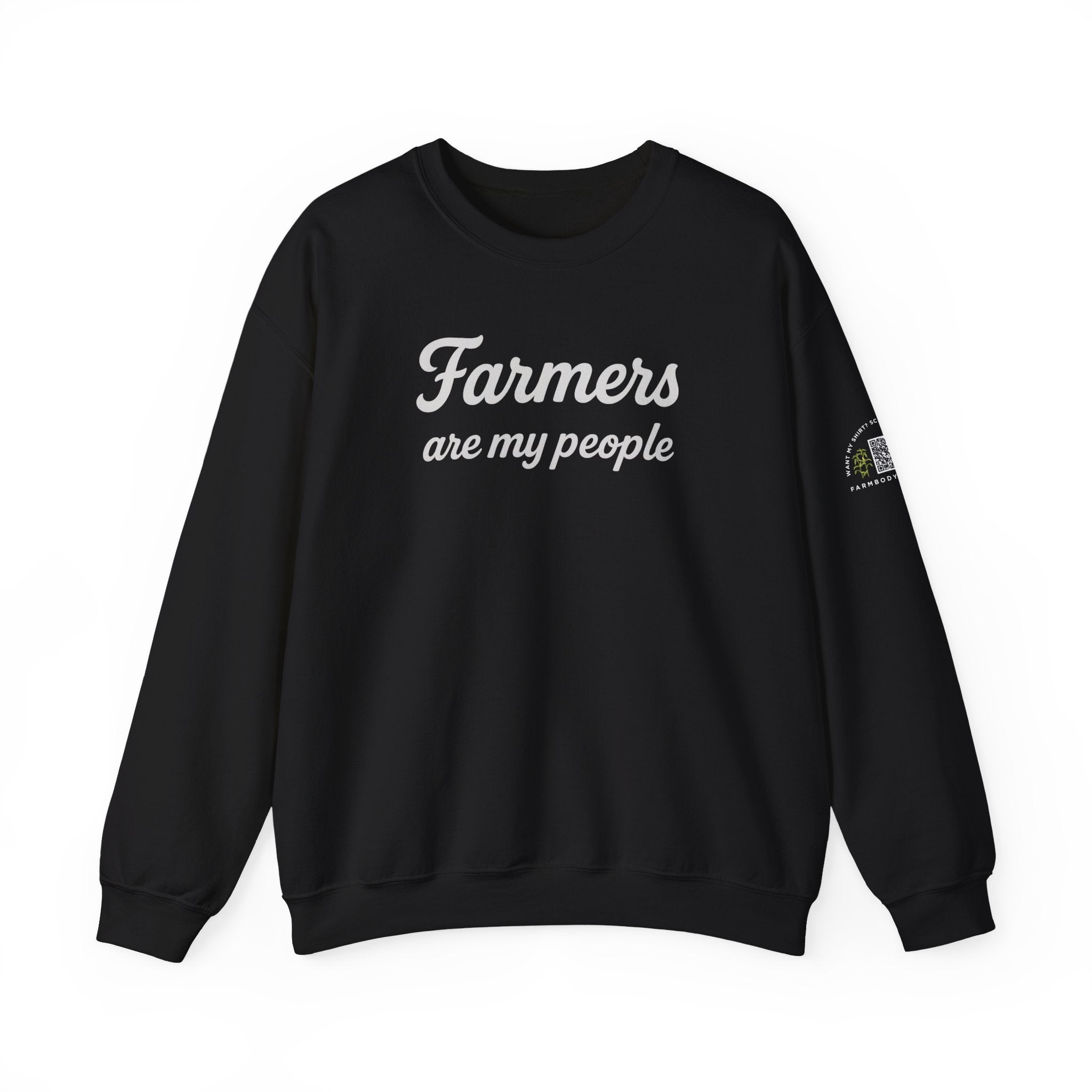 Farmers are my people farm wife sweatshirt with QR code on sleeve