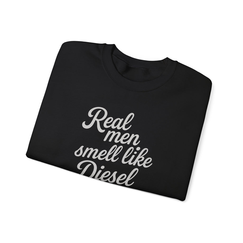 Real men smell like diesel farm wife sweatshirt with QR code on sleeve