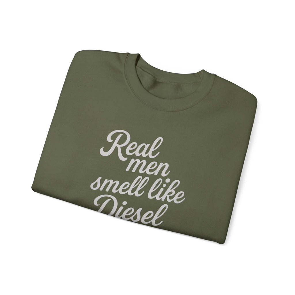 Real men smell like diesel farm wife sweatshirt with QR code on sleeve