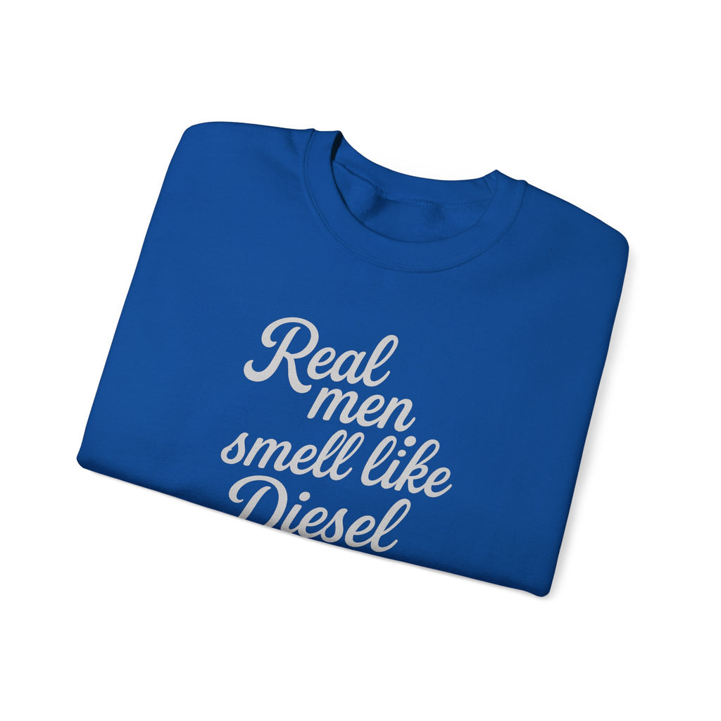 Real men smell like diesel farm wife sweatshirt with QR code on sleeve