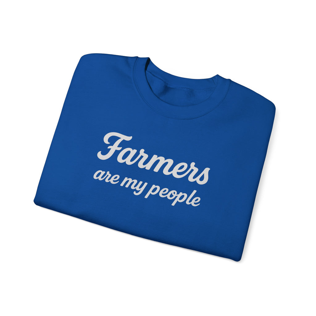 Farmers are my people farm wife sweatshirt with QR code on sleeve